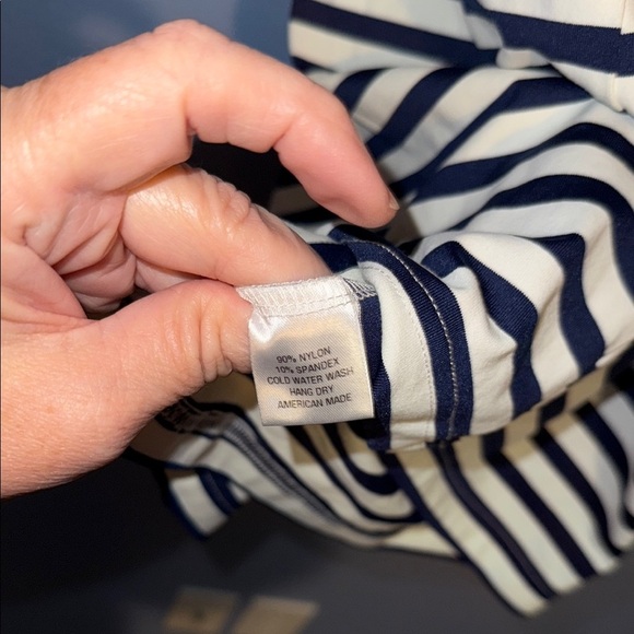 Sailor Sailor Blue and White Flutter Sleeve Nautical Stripe Mini Dress Small. B7 - Picture 4 of 5